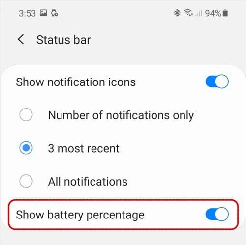 Cara Menampilkan Baterai di Hp Samsung